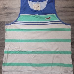 Hollister, Tank Top, Large, & Blue/Green/White
